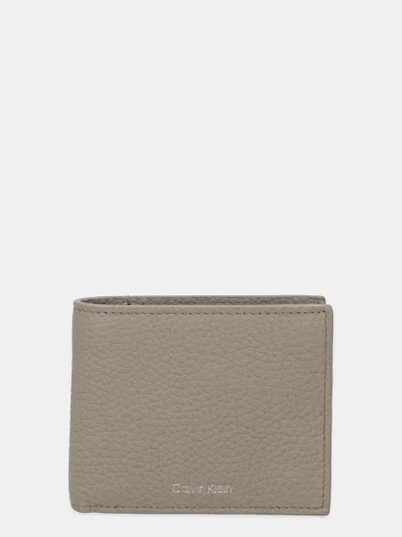 Usnjena denarnica Calvin Klein rjava