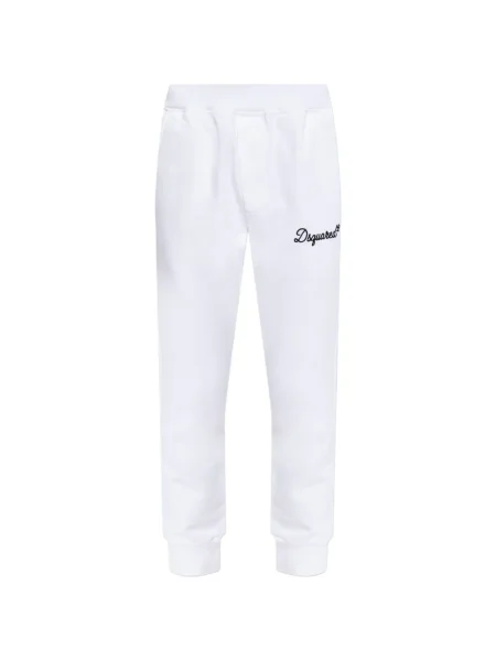 Pantaloni Dsquared2 cu broderie alb