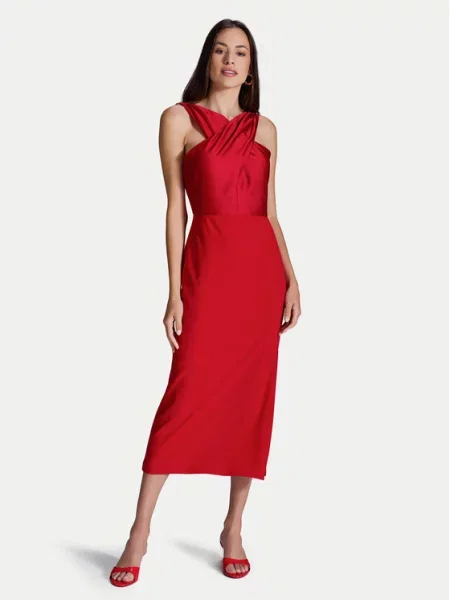 Cocktail obleka Swing rdeča