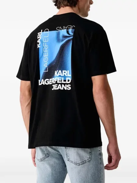 Majica Karl Lagerfeld Jeans s printom crna