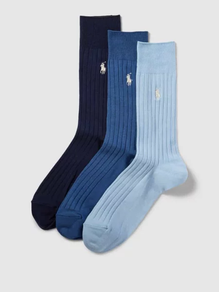 Skarpety z mieszanki bawełny w zestawie 3 szt. Polo Ralph Lauren Underwear niebieskie