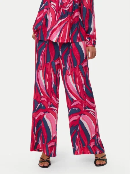 Vero Moda Текстилни панталони Vera Wide Leg розов