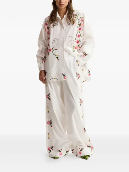 Cămașă Essentiel Antwerp cu model floral alb