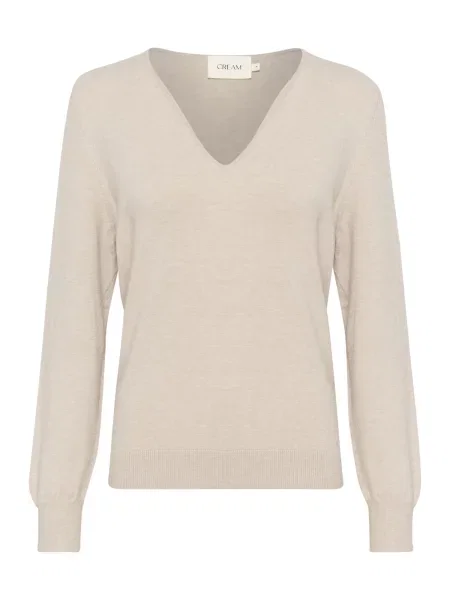 Cream Pulover Dela deschis bej
