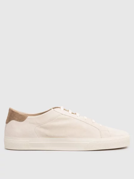 Замшевые кеды Brunello Cucinelli с принтом бежевые