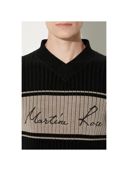 Martine Rose sweter Chenille V-Neck Jumper czarny