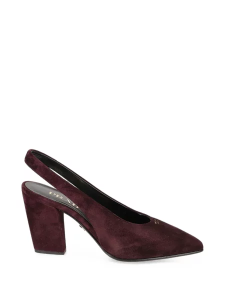 Pantofi cu toc Prada din piele de căprioară slingback violet
