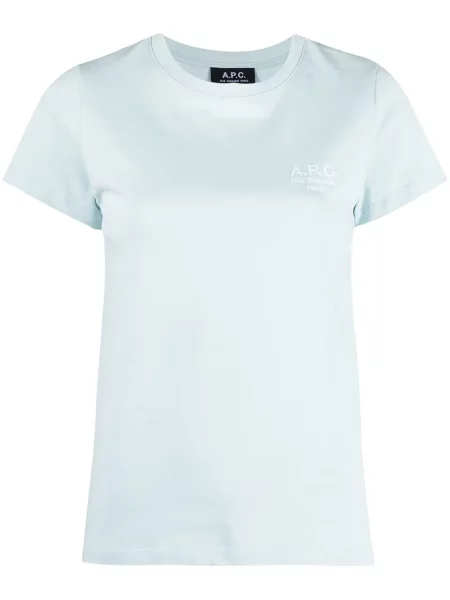 Tricou A.p.c. cu broderie albastru