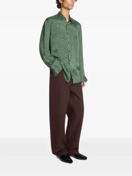 Cămașă Dries Van Noten clasică verde