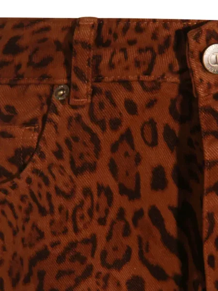 Pantaloni Twinset cu imagine cu model leopard maro