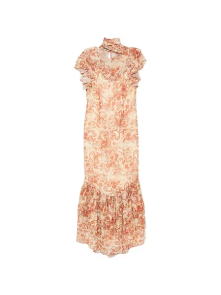 Rochie maxi De La Vali cu imagine cu model paisley galben