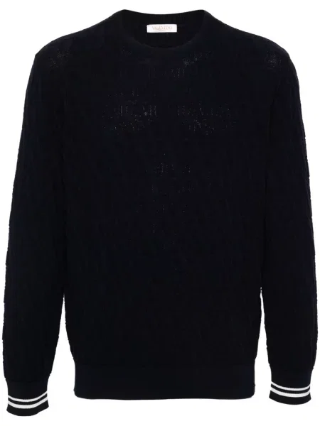 Pulover Valentino Garavani din jacard albastru
