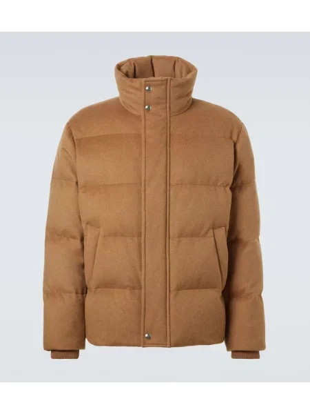 Geacă cu puf Loro Piana din cașmir maro