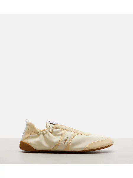 Sneakerși Chloé din piele de căprioară alb
