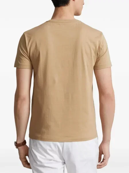Λινό ριγέ polo Polo Ralph Lauren με κέντημα πράσινο