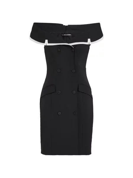 Mała sukienka mini Karl Lagerfeld dwurzędowa garniturowa czarna