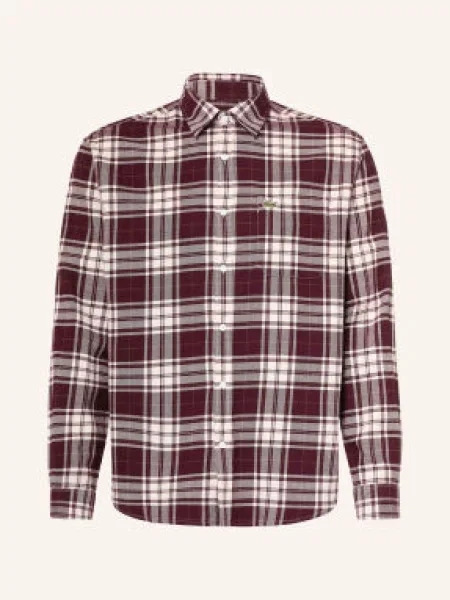Lacoste Koszula Flanelowa O Kroju Regular Fit rot biała