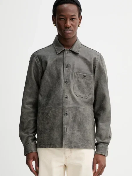 Кожено яке Samsoe Samsoe Saruffo X C сиво