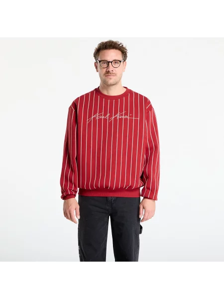 Φούτερ Karl Kani Autograph Pinstripe Sweat Os Crewneck Red L κόκκινο