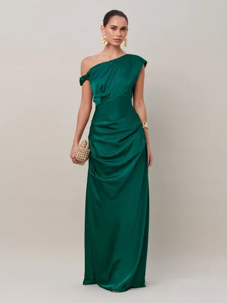 Sável Rochie JUSTINA închis verde