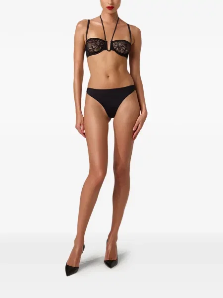 Chiloți tanga Wolford din dantelă negru