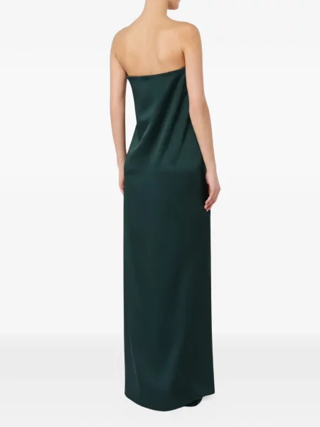 Rochie maxi Max Mara drapată fără bretele verde
