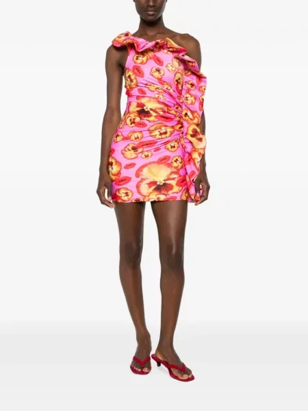 Rochie mini Amen cu model floral cu imagine roz