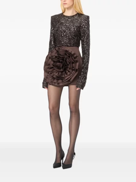 Rochie mini Rotate Birger Christensen cu paiete maro