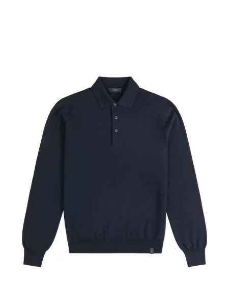 Gulerat lung tricou polo Fay albastru