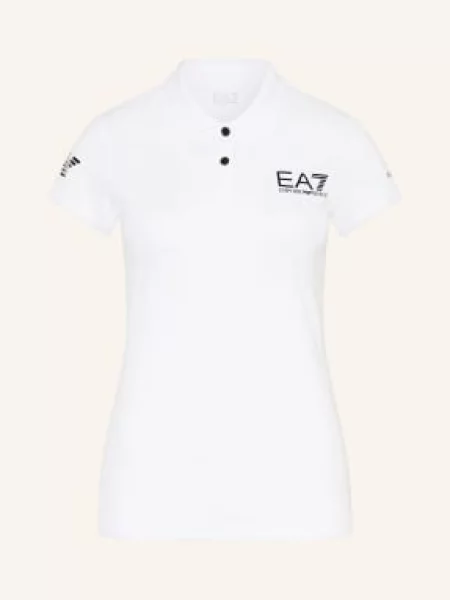 Emporio Armani Funkcjonalna Koszulka Polo weiss białe