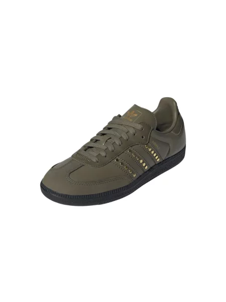Sneakersy Adidas Samba skórzane w paski z ćwiekami zielone