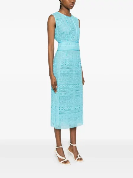 Sukienka z falbankami Ermanno Firenze z falbankami niebieska