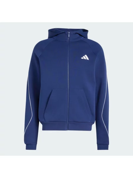 BLUZA STADIUM Z KAPTUREM MAŁYM LOGO I SUWAKIEM NA CAŁEJ DŁUGOŚCI niebieska