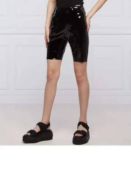 Red Valentino pantaloni scurți biker negru