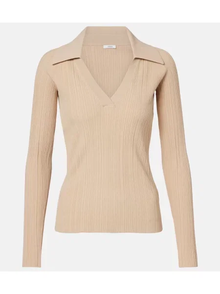 Pulover Joseph tricotate cu nervuri bej