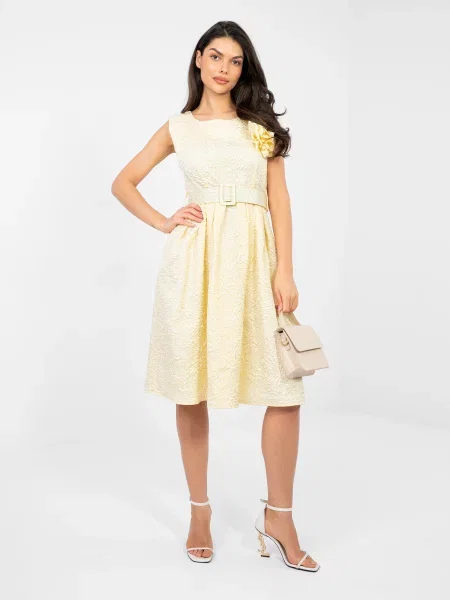 Rochie fără mâneci Rue Paris fără mâneci galben