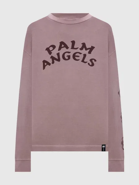 Лонгслів з принтом Palm Angels рожевий