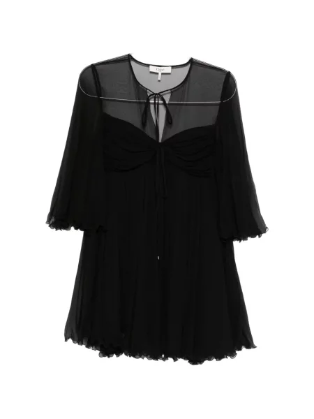Rochie mini Chloé cu volane de costum negru