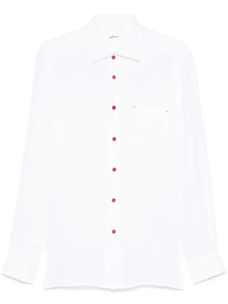 Cămașă Kiton de in alb