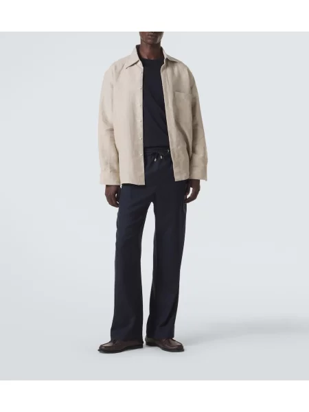 Pantaloni God's True Cashmere din cașmir albastru