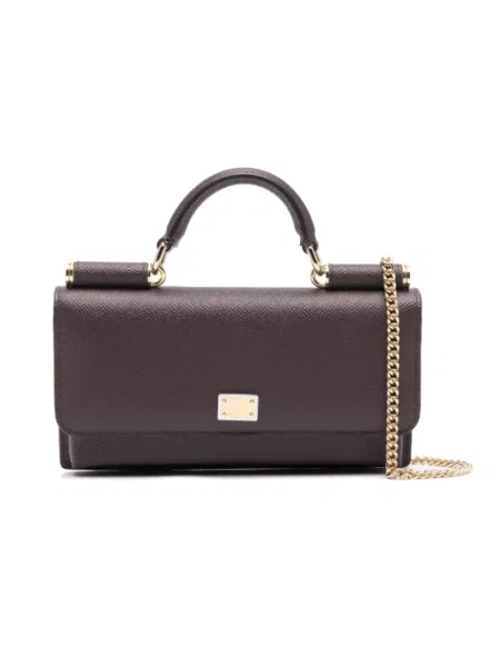 Torebka Dolce And Gabbana skórzana fioletowa