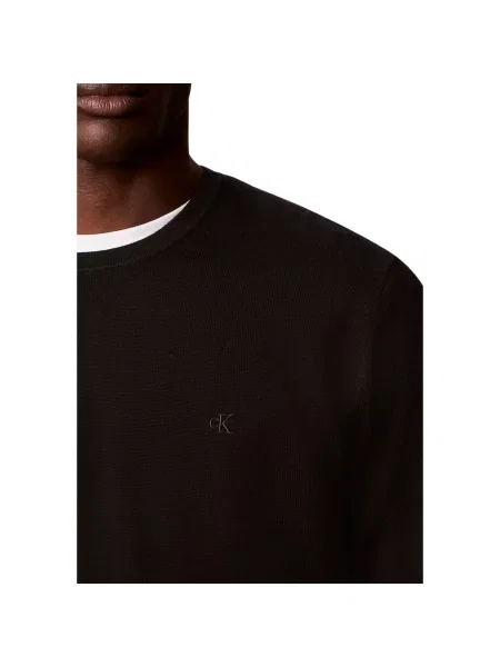 Sveter Calvin Klein Jeans z merina čierna