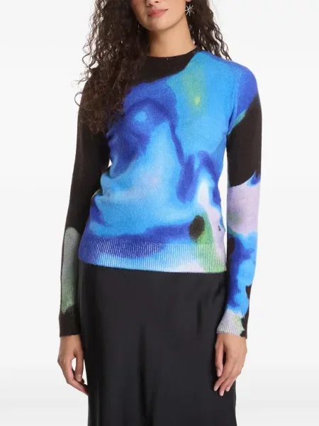 Pulover Desigual cu imagine cu imprimeu abstract albastru