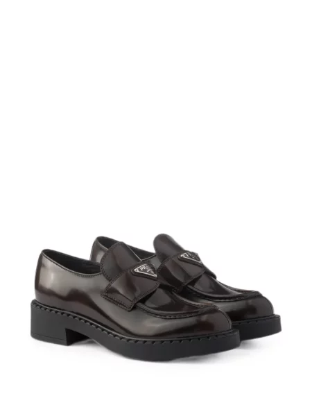 Pantofi loafer Prada din piele maro