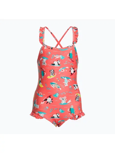 Speedo Детски едноцветен бански Speedo Digital Frill Thinstrap Orange оранжево