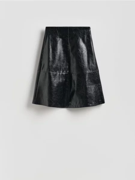 Reserved Спідниця зі штучної шкіри чорний