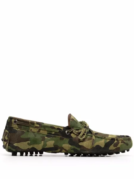 Pantofi loafer Scarosso cu imagine cu model camuflaj verde