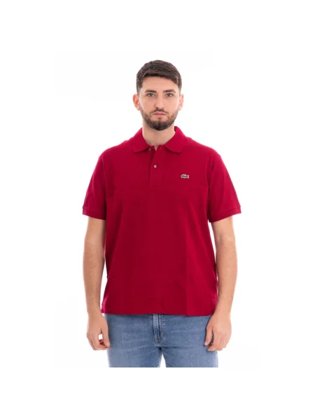 Koszulka polo Regular Fit z czystej bawełny Lacoste czerwona