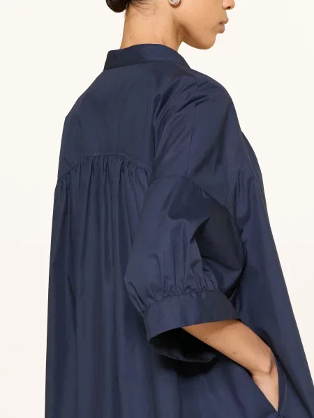 Robert Friedman Sukienka Oversize Z Rękawami blau granatowa