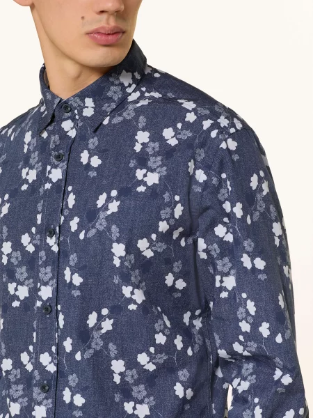 Olymp Košile Casual Regular Fit V Džínovém Vzhledu tmavě modrá/ tmavě modrá